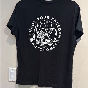 Black Graphic T-Shirt with White Print